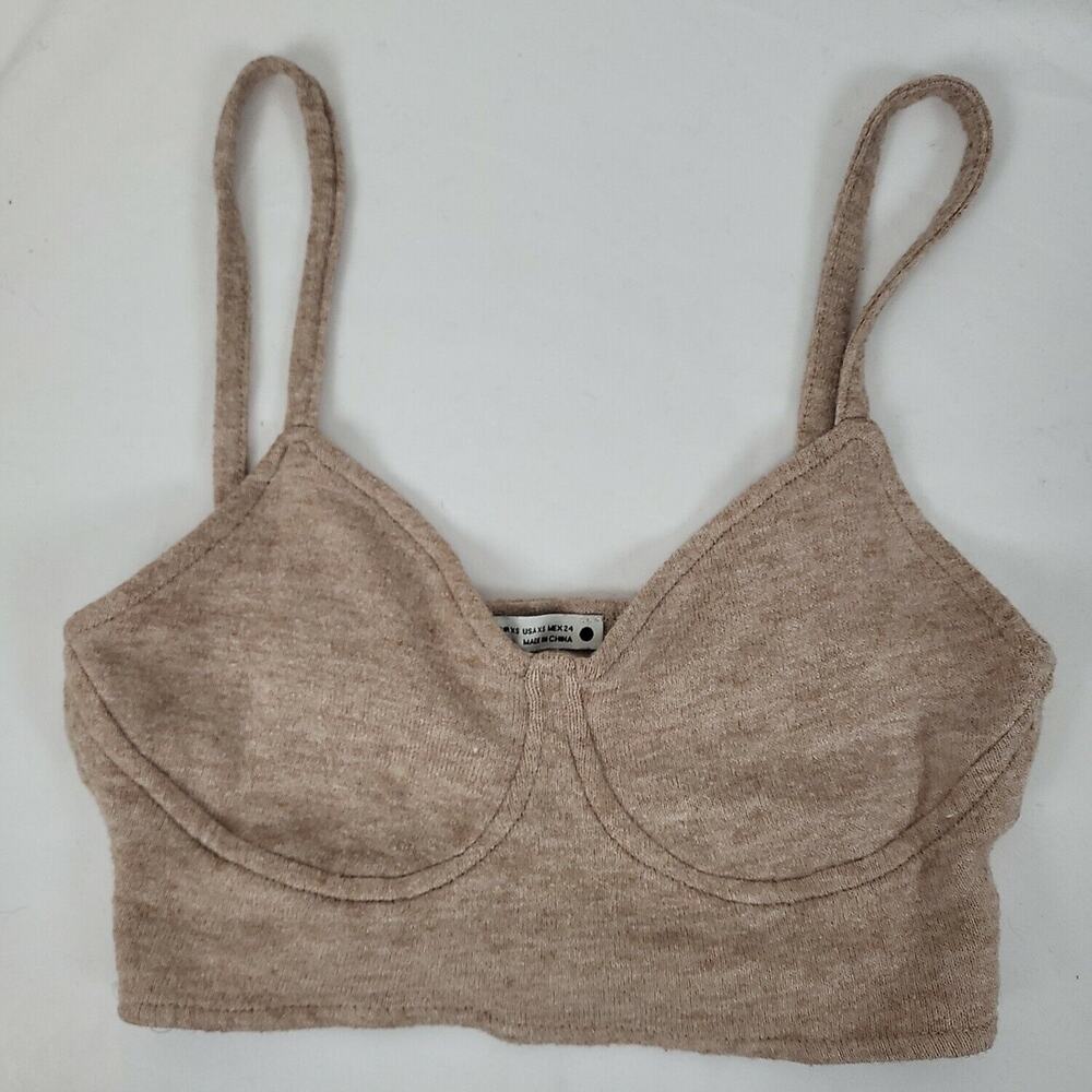 Zara Womens Tan Spaghetti Strap Full Coverage Pullover‎ Minimizer Bra Size XS